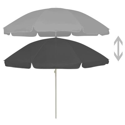 vidaXL مظلة شاطئ أنثراسيت 240 سم