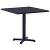 49470 vidaXL Garden Table Black 80x80x75 cm - Untranslated