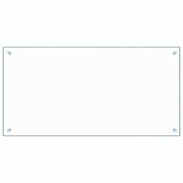 vidaXL لوح باكسبلاش شفاف للمطبخ 100×50 سم زجاج مقسى