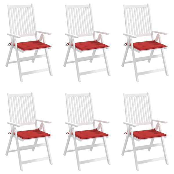vidaXL وسائد كرسي حديقة 6 قطع لون أحمر 50&times;50&times;4 سم قماش أوكسفورد