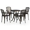 3070607 vidaXL 5 Piece Bistro Set Cast Aluminium Bronze (315571+315582) - Untranslated