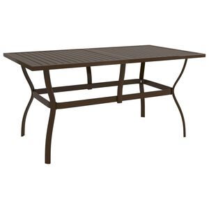 vidaXL طاولة حديقة بني 140&times;80&times;72 سم فولاذ