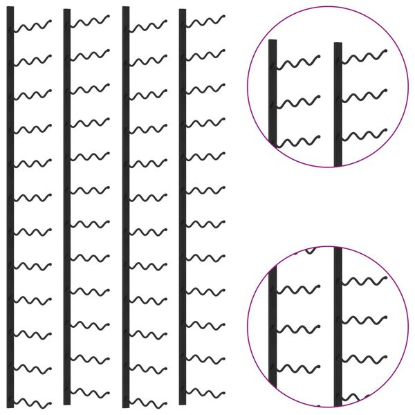 vidaXL حاملات نبيذ مثبتة على الحائط تتسع لـ 72 زجاجة 2 ق حديد أسود