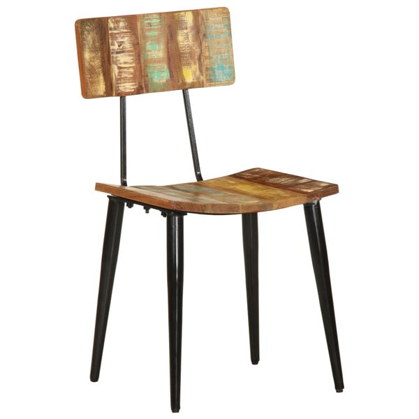 vidaXL كراسي سفرة 2 ق خشب مُستصلح صلب