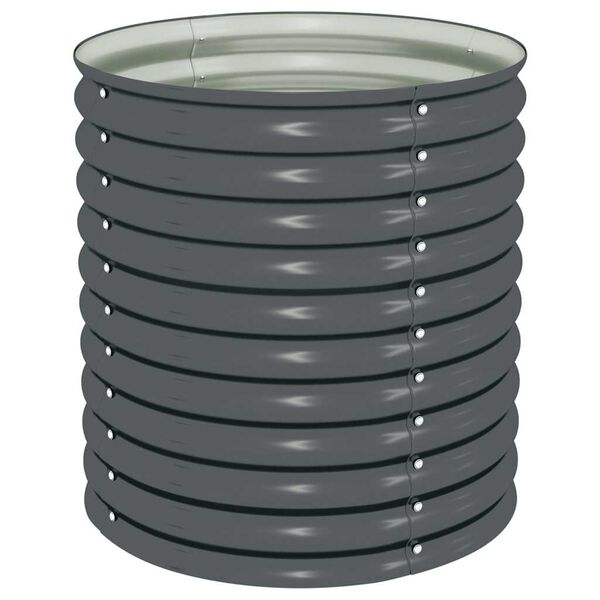 vidaXL حوض حديقة مرتفع 80×80×81 سم فولاذ مجلفن رمادي