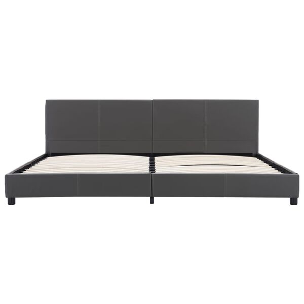 vidaXL إطار سرير دون مرتبة جلد صناعي لون رمادي 180&times;200 سم