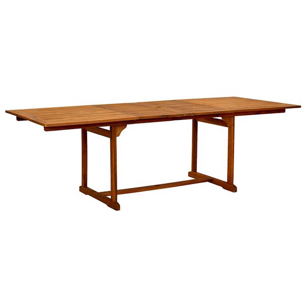 vidaXL طقم سفرة حديقة 7 قطع خشب أكاسيا صلب وتكستيلين