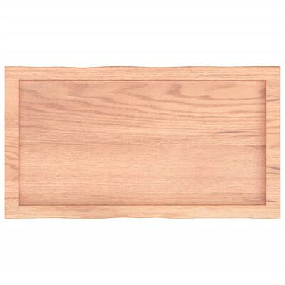 vidaXL سطح طاولة لون بني فاتح 80*40*(2-4) سم خشب صلب معالج وحواف خام