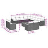 vidaXL طقم أريكة حديقة 14 قطعة مع وسائد بولي روطان لون أسود