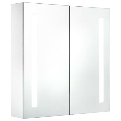 vidaXL خزانة حمام LED بمرآة 60×14×62 سم