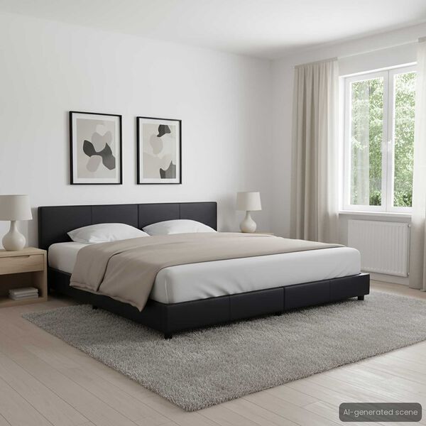 vidaXL إطار سرير دون مرتبة لون أسود جلد صناعي 180×200 سم