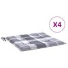vidaXL وسائد كرسي حديقة 4 قطع كاروهات رمادي 40&times;40&times;4 سم قماش أوكسفورد