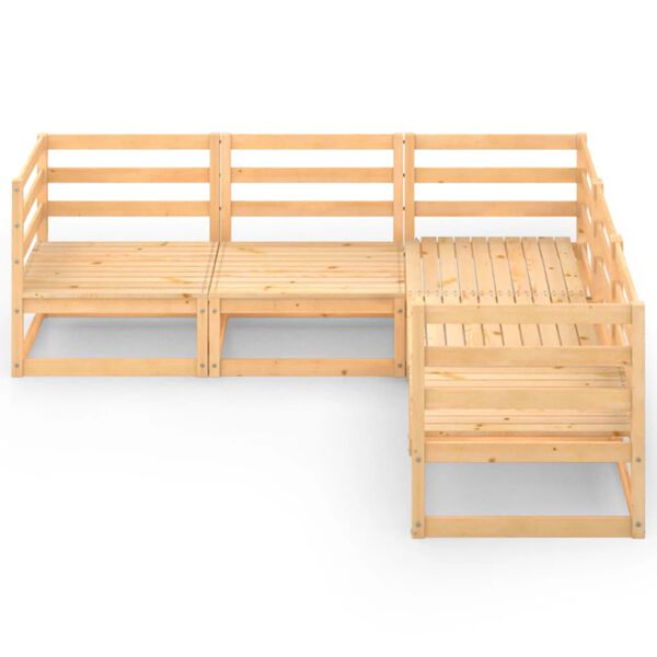 vidaXL 3075724 VidaXL طقم جلسة حديقة 5ق خشب صنوبر صلب (805675+805705)