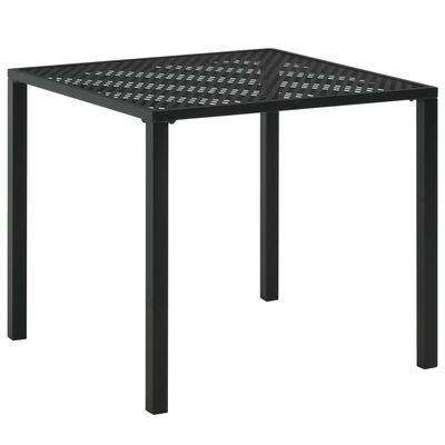 vidaXL طاولة حديقة أسود 80×80×72 سم فولاذ