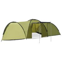 vidaXL خيمة تخييم كوخية 650×240×190 سم 8 أشخاص أخضر