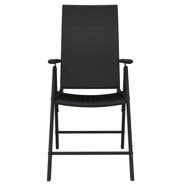 vidaXL عدد 7 قطع طقم سفرة حديقة أسود