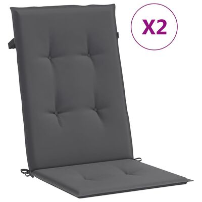vidaXL وسائد كرسي حديقة 2 ق أنثراسيت 120×50×3 سم