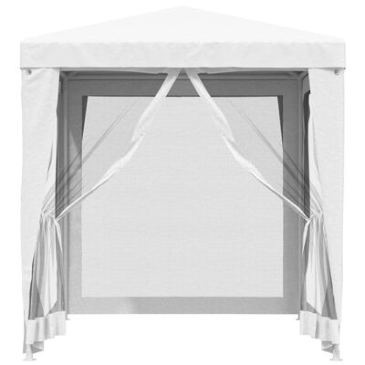 vidaXL خيمة حفلات مع 4 جدران جانبية شبكية 2×2 م أبيض