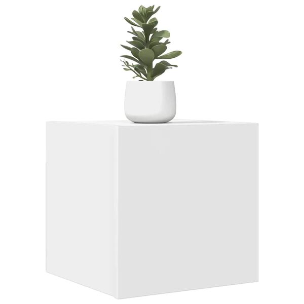 vidaXL خزانات تلفزيون جدارية 4 قطع أبيض 30x30x30.5 سم