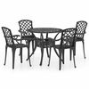 3070611 vidaXL 5 Piece Bistro Set Cast Aluminium Black(315573+315586) - Untranslated