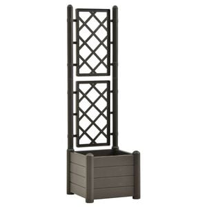 vidaXL حوض حديقة مع تعريشة 43&times;43&times;142 سم PP انتراسيت