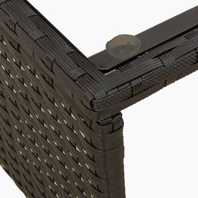 vidaXL أريكة حديقة مع طاولة ووسائد شكل L لون أسود بولي روطان