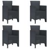 vidaXL كرسي حديقة 4 pcs أنثراسيت 53 × 49 × 85 سم PP