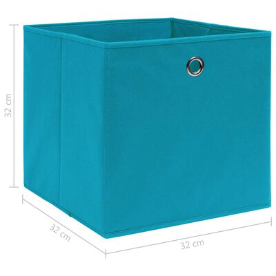 vidaXL صناديق تخزين 10 ق أزرق فاتح 32×32×32 سم قماش