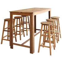 vidaXL طقم طاولة بار وكراسي 7 قطع خشب أكاسيا صلب