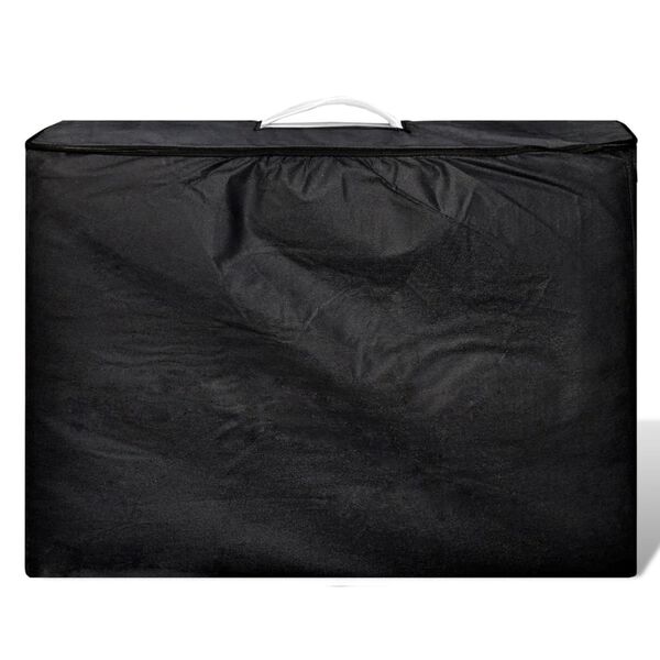 vidaXL طاولة مساج بيضاء كريمي قابلة للطي 2 أقسام بإطار خشبي