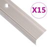 vidaXL Stair Nosings in L-shape 15 pcs Aluminium 100 cm Champagne - Untranslated