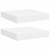 vidaXL رفوف جدارية عائمة، قطعتان، لون أبيض، 23&times;23.5&times;3.8 سم، مصنوعة من خشب MDF
