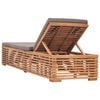 vidaXL كرسي تشمس مع وسادة رمادي داكن خشب ساج صلب