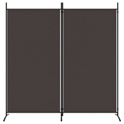 vidaXL 2-Panel Room Divider Brown 175x180 cm Fabric