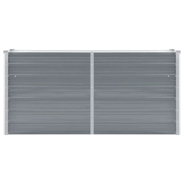 vidaXL حوض حديقة مرتفع فولاذ مجلفن 160×40×77 سم رمادي