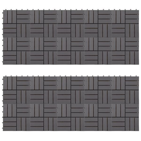 vidaXL بلاط أرضية 20 ق تشطيب رمادي 30×30 سم خشب أكاسيا صلب