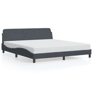 vidaXL إطار سرير "دوفر" رمادي داكن 180&times;200 سم مخملي
