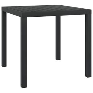 vidaXL طاولة حديقة أسود 80&times;80&times;74 سم ألومنيوم وخشب WPC