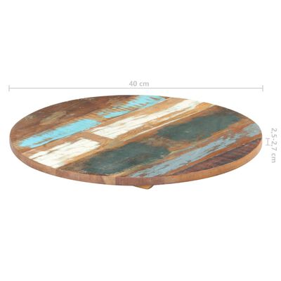 vidaXL سطح طاولة دائري 40 سم 25-27 ملم خشب صلب مستصلح