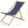 vidaXL كرسي شاطئ قابل للطي قماش مع إطار خشبي أزرق