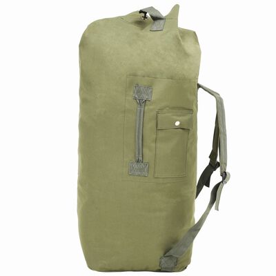 vidaXL حقيبة دوفيل على طراز الجيش 85 لتر لون أخضر زيتوني