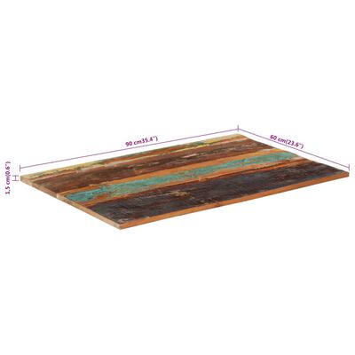 vidaXL سطح طاولة مستطيل 60×90 سم 15-16 ملم خشب صلب مستصلح