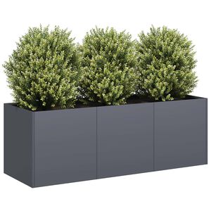 vidaXL وعاء زرع أنثراسيت 120x40x40 سم فولاذ مدرفل على البارد