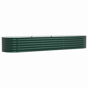 vidaXL سرير مرتفع أخضر 320 x 80 x 44 cm فولاذ