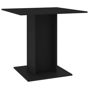 vidaXL طاولة طعام لون أسود 80&times;80&times;75 سم خشب صناعي