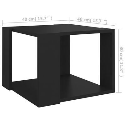 vidaXL طاولة قهوة أسود 40×40×30 سم خشب صناعي