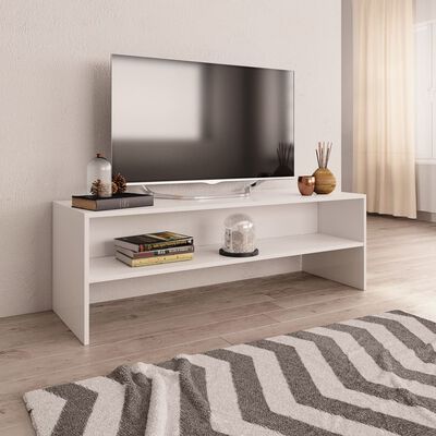 vidaXL خزانة تلفزيون أبيض 120×40×40 سم خشب حبيبي