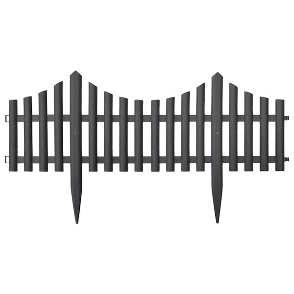 vidaXL حواف عشب 17 ق أنثراسيت 10 م بولي بروبيلين (PP)