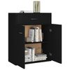 vidaXL خزانة جانبية أسود 60&times;30&times;75 سم خشب حبيبي