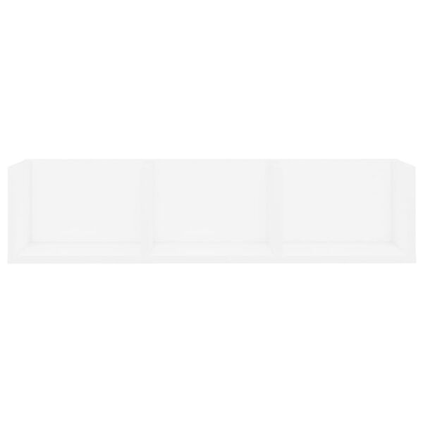 vidaXL رف سي دي جداري أبيض 75×18×18 سم خشب صناعي